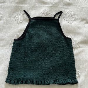 green and black ribbed tank